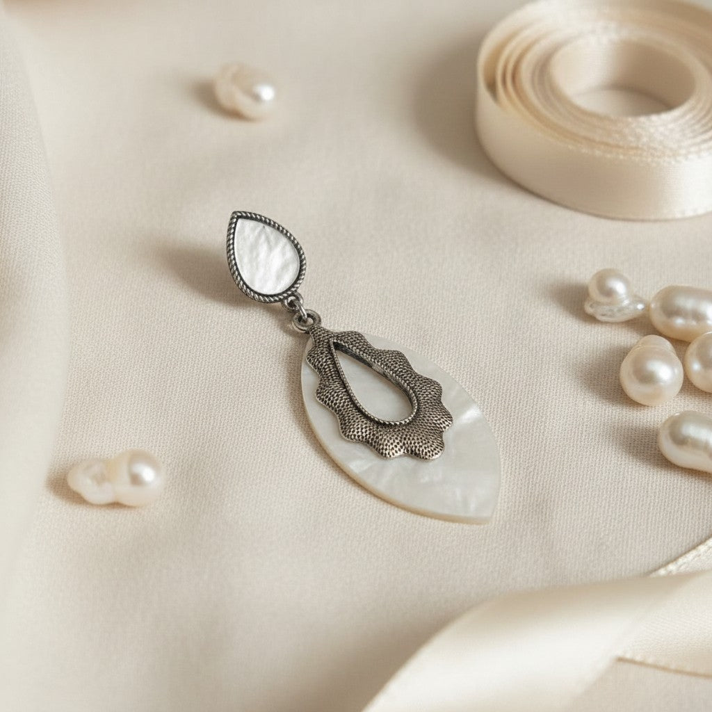 Naaz Pearl Filigree Drop Earrings