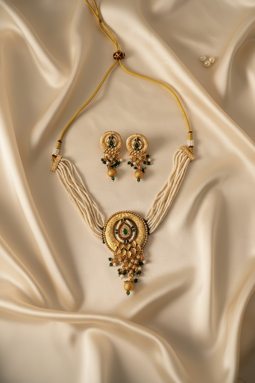 Rajwada Pearl & Kundan Choker Set