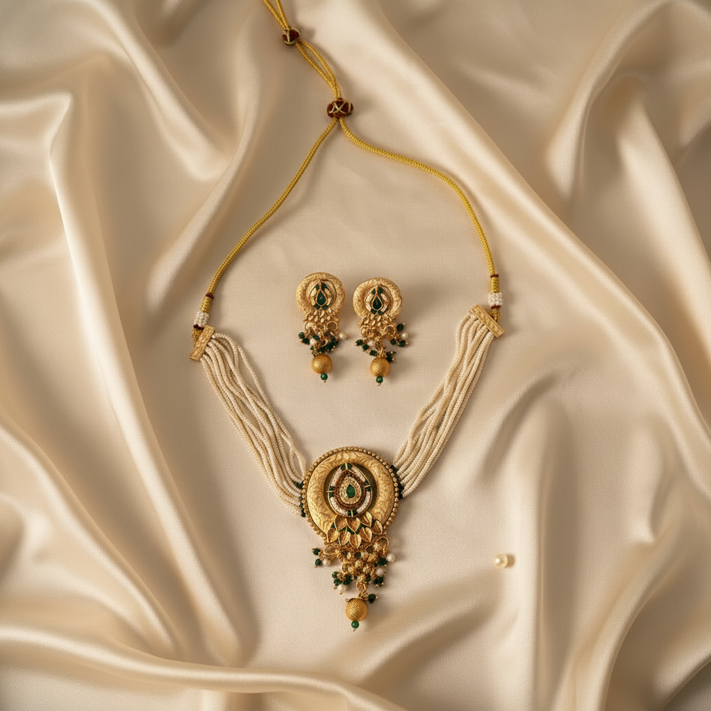 Rajwada Pearl & Kundan Choker Set