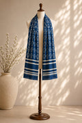 Indigo Bagru Block Print Cotton Stole