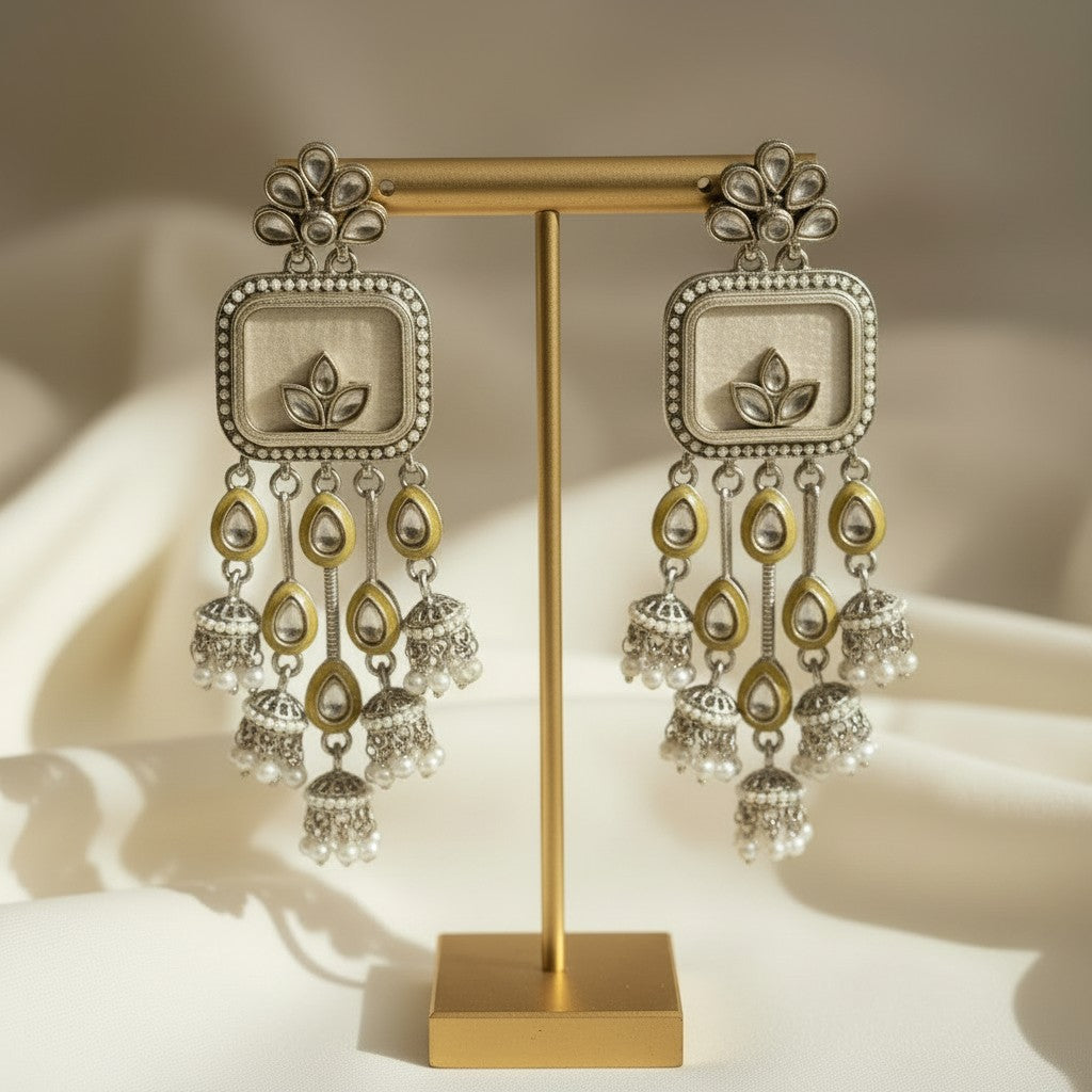 Lotus Pearl Cascade Earrings