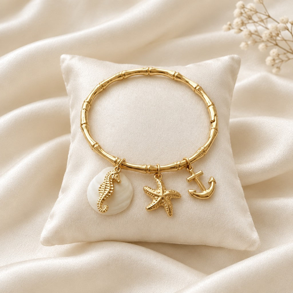 Coastal Charm Gold-Tone Bracelet
