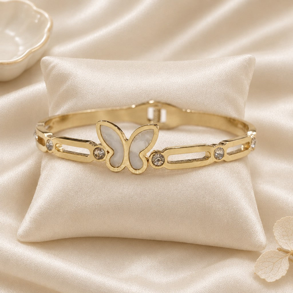 Ivory Butterfly Gold-Tone Bracelet