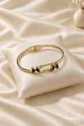 Black Enamel Bow Open Bangle