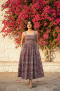 Sanganeri Hand Block-Print Cotton Maxi Dress
