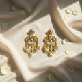 Ivory Enamel Polki Chandbali Earrings
