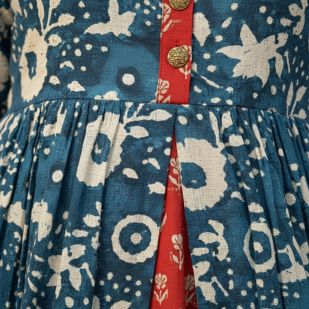 Indigo Dabu Block Print Maxi Dress