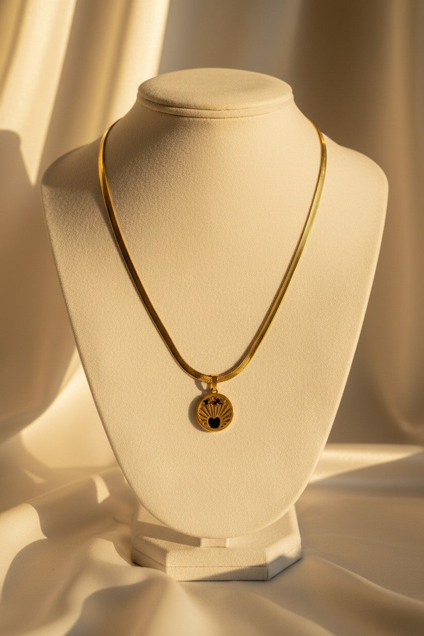 Radiant Heart Sunburst Pendant Necklace