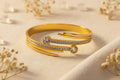 Crystal Nail Cuff Bangle — Gold