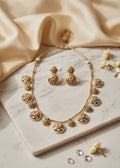 Antique Gold Polki Coin Necklace Set