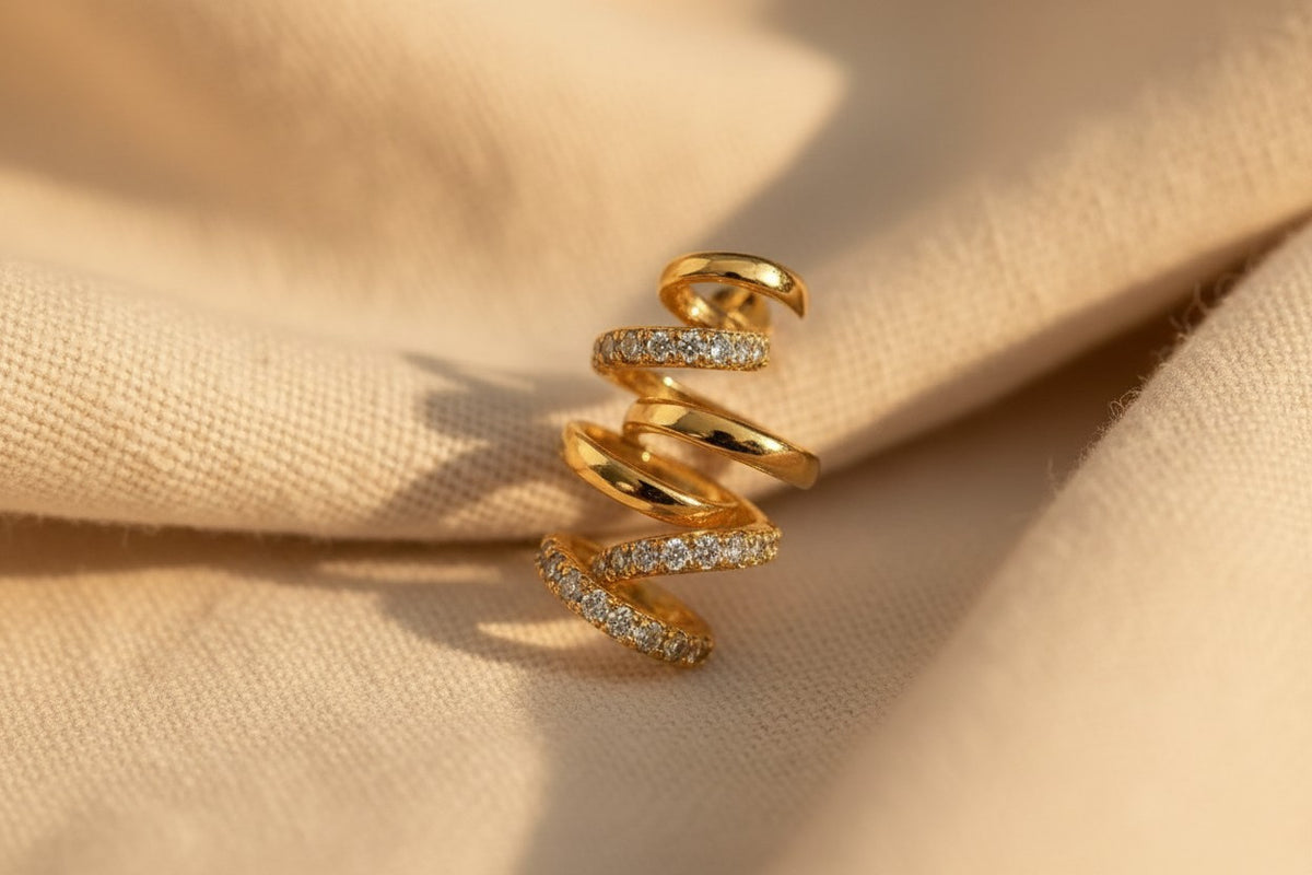 Spiral Luxe Crystal Coil Earrings