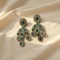 Emerald Cabochon Cascade Earrings