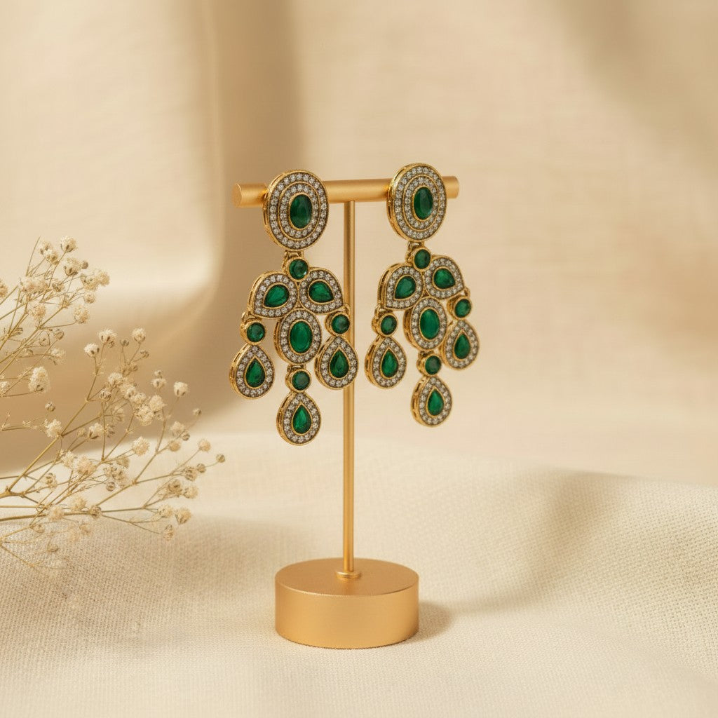 Emerald Green Chandelier Earrings