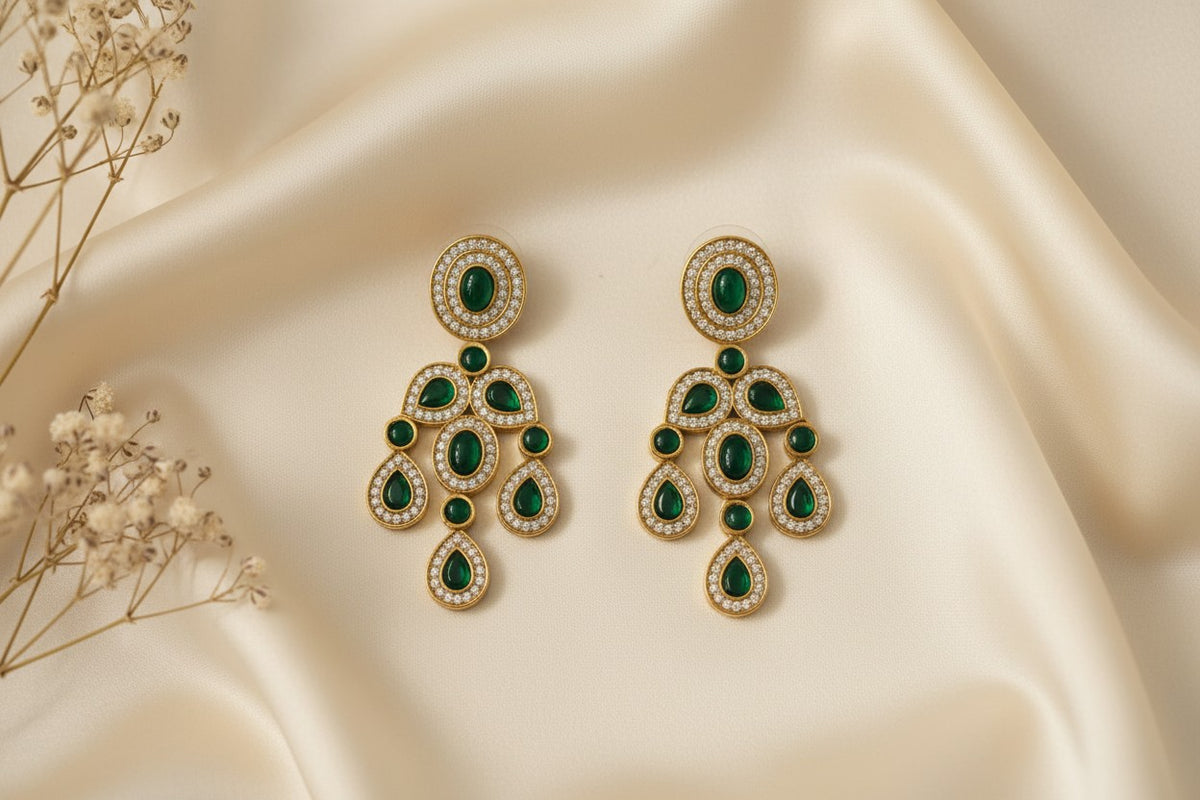 Emerald Green Chandelier Earrings