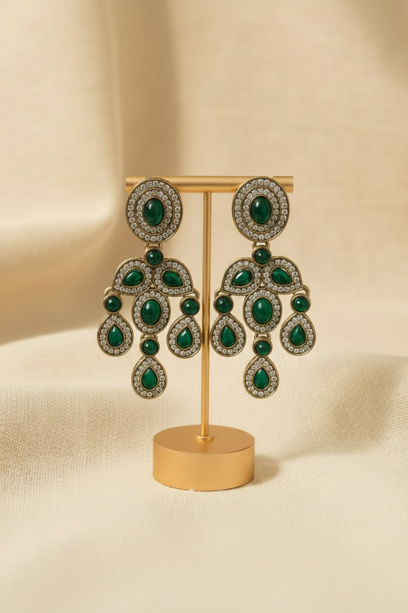 Emerald Green Chandelier Earrings