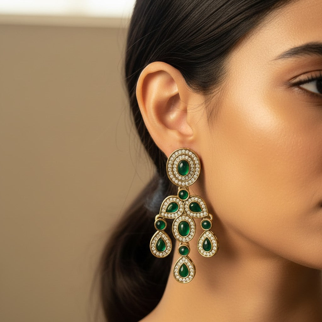 Emerald Green Chandelier Earrings