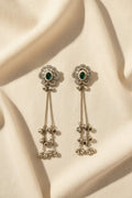 Emerald Bloom Ghungroo Drop Earrings