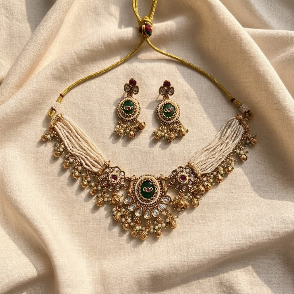 Rajwada Kundan Choker Set