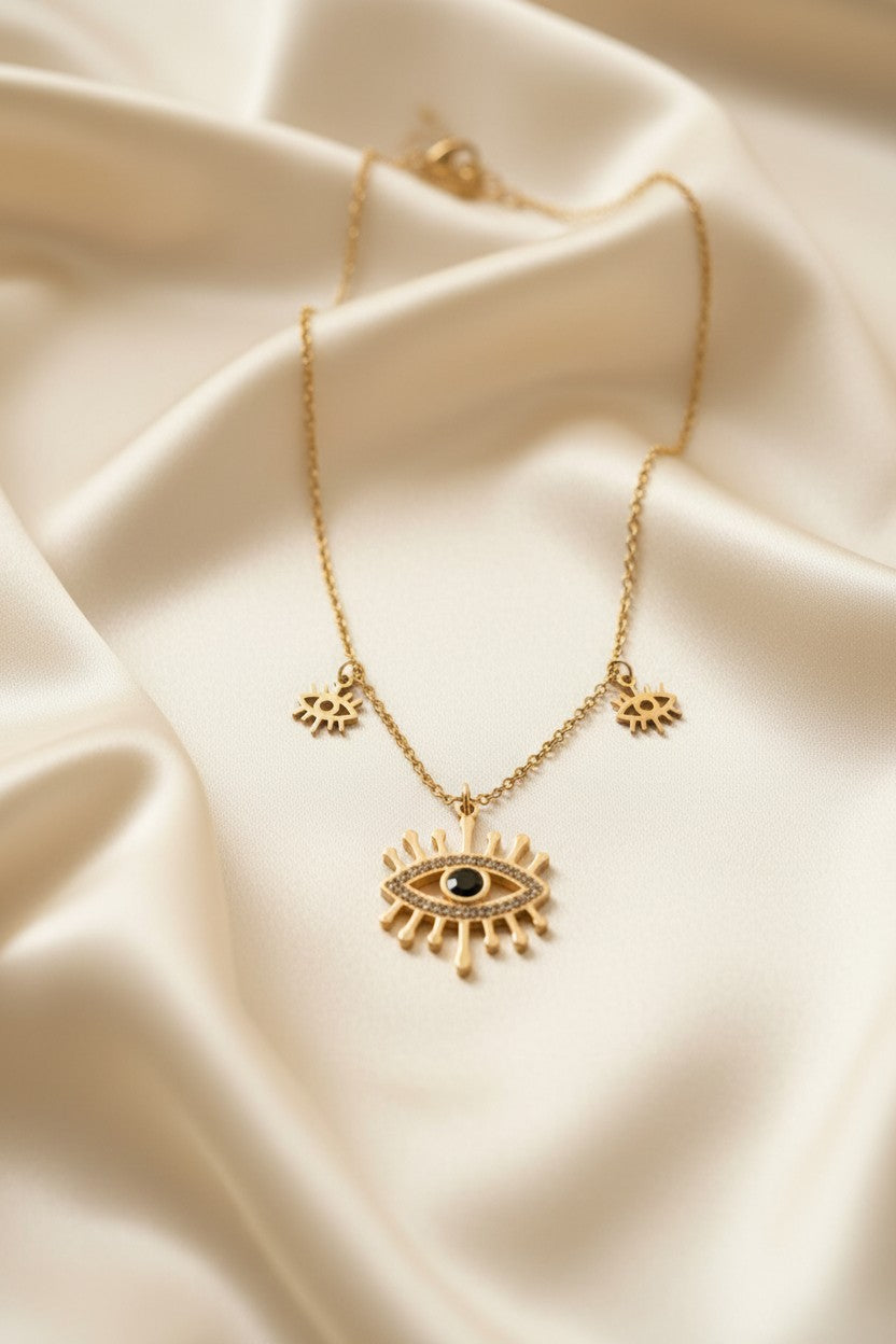 Evil Eye Triple Charm Pendant