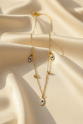 Triple Evil Eye Charm Pendant Necklace