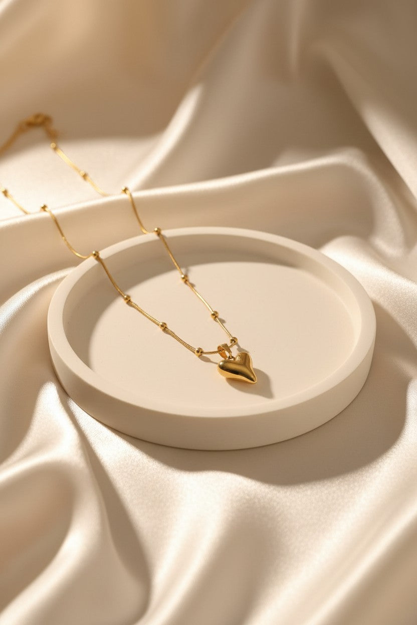 Puffy Heart Pendant Necklace