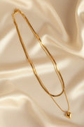 Layered Herringbone Heart Pendant