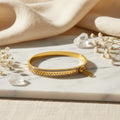 Gold Zipper Crystal Bangle