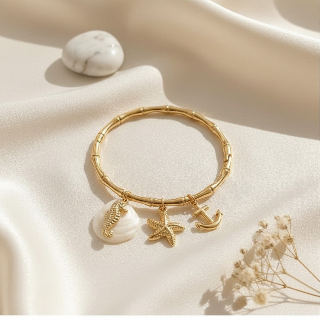 Coastal Charm Gold-Tone Bracelet