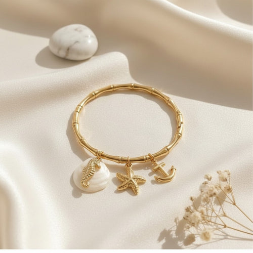 Coastal Charm Gold-Tone Bracelet