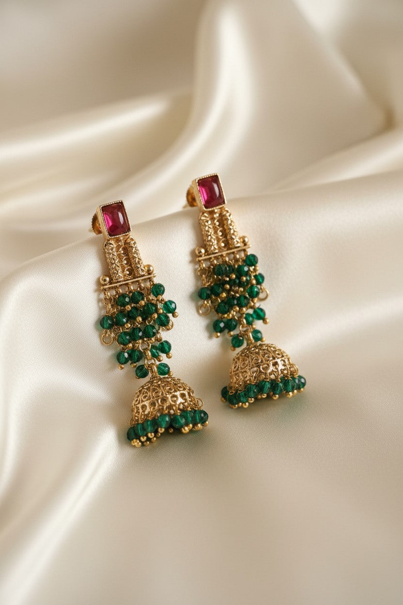 Zumara Emerald & Ruby Choker Necklace Set