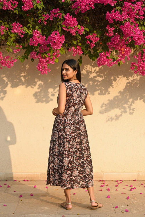 Bagru Block Print Kalamkari Maxi Dress
