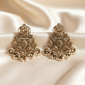 Kundan Chandelier Earrings with Pearl Jhumka Drops
