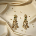 Emerald Pearl Filigree Earrings