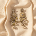 Floral Gemstone Jhumka Earrings