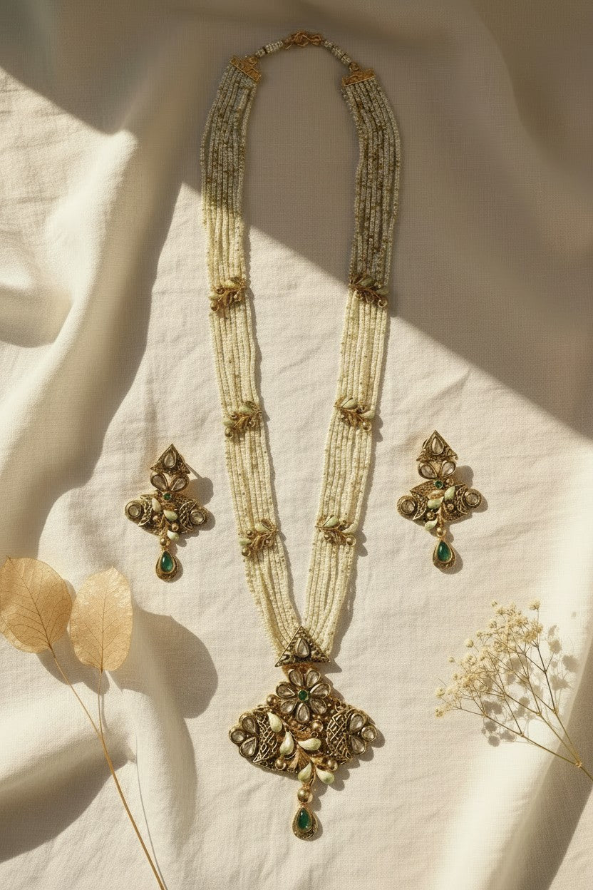 Kundan Polki Pearl Necklace Set