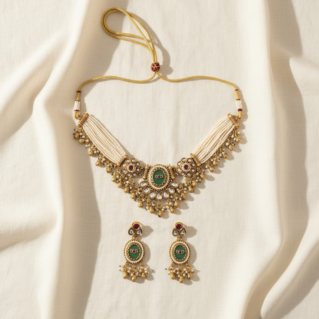 Rajwada Kundan Choker Set