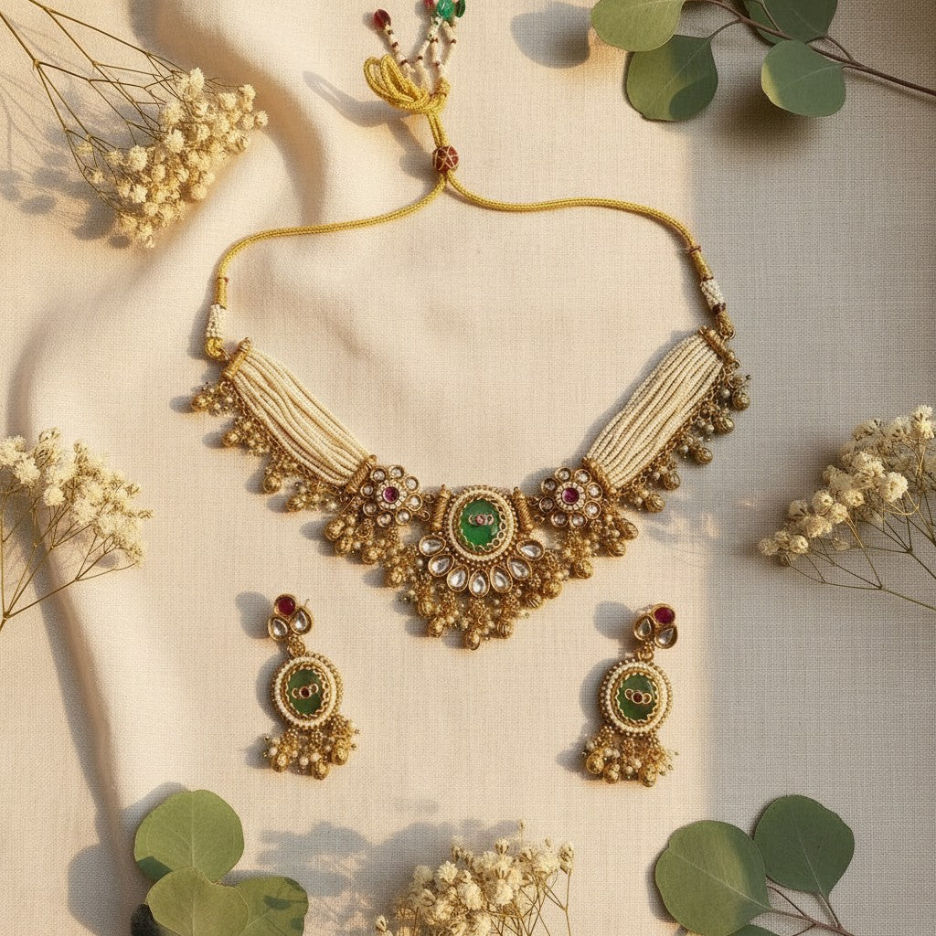 Rajwada Kundan Choker Set