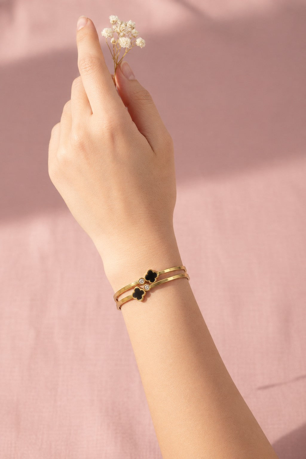 Black Clover Gold-Tone Bracelet