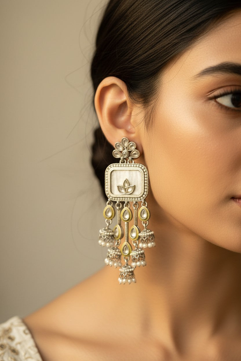 Lotus Pearl Cascade Earrings