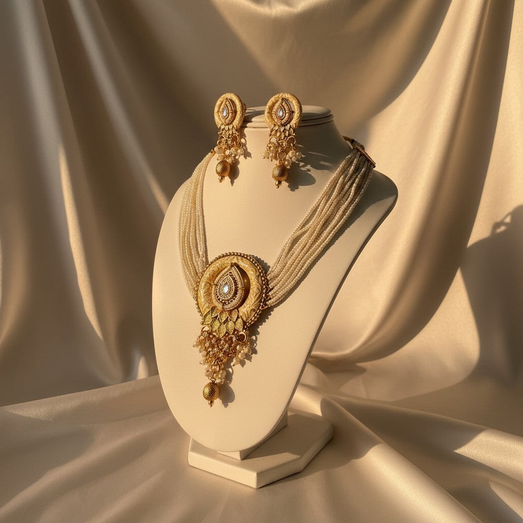 Rajwada Pearl & Kundan Choker Set