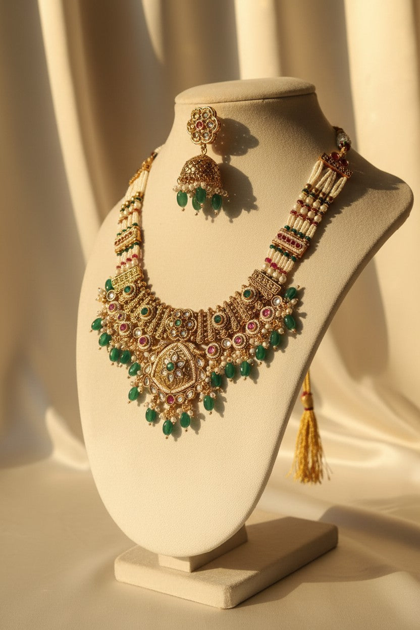 Emerald Polki Kundan Choker Set