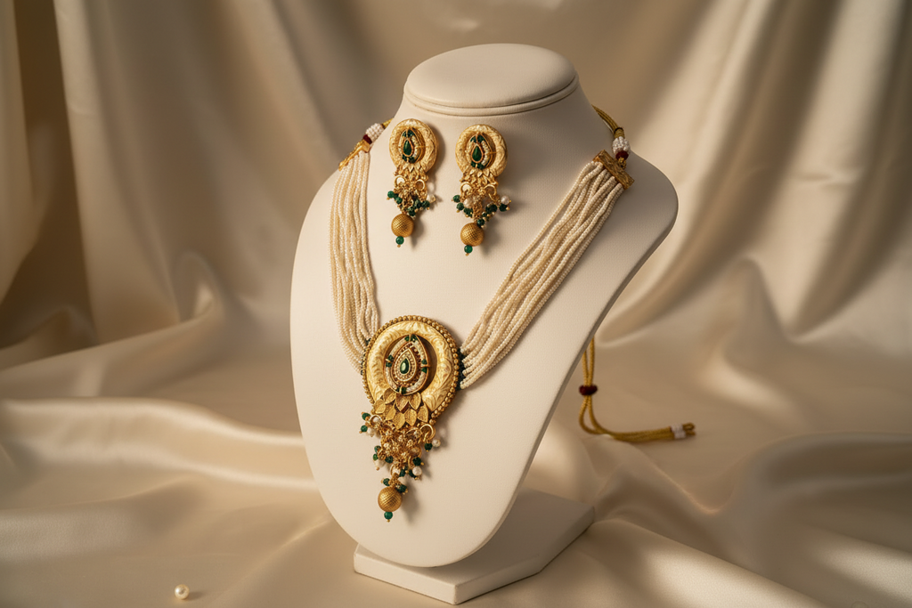 Rajwada Pearl & Kundan Choker Set