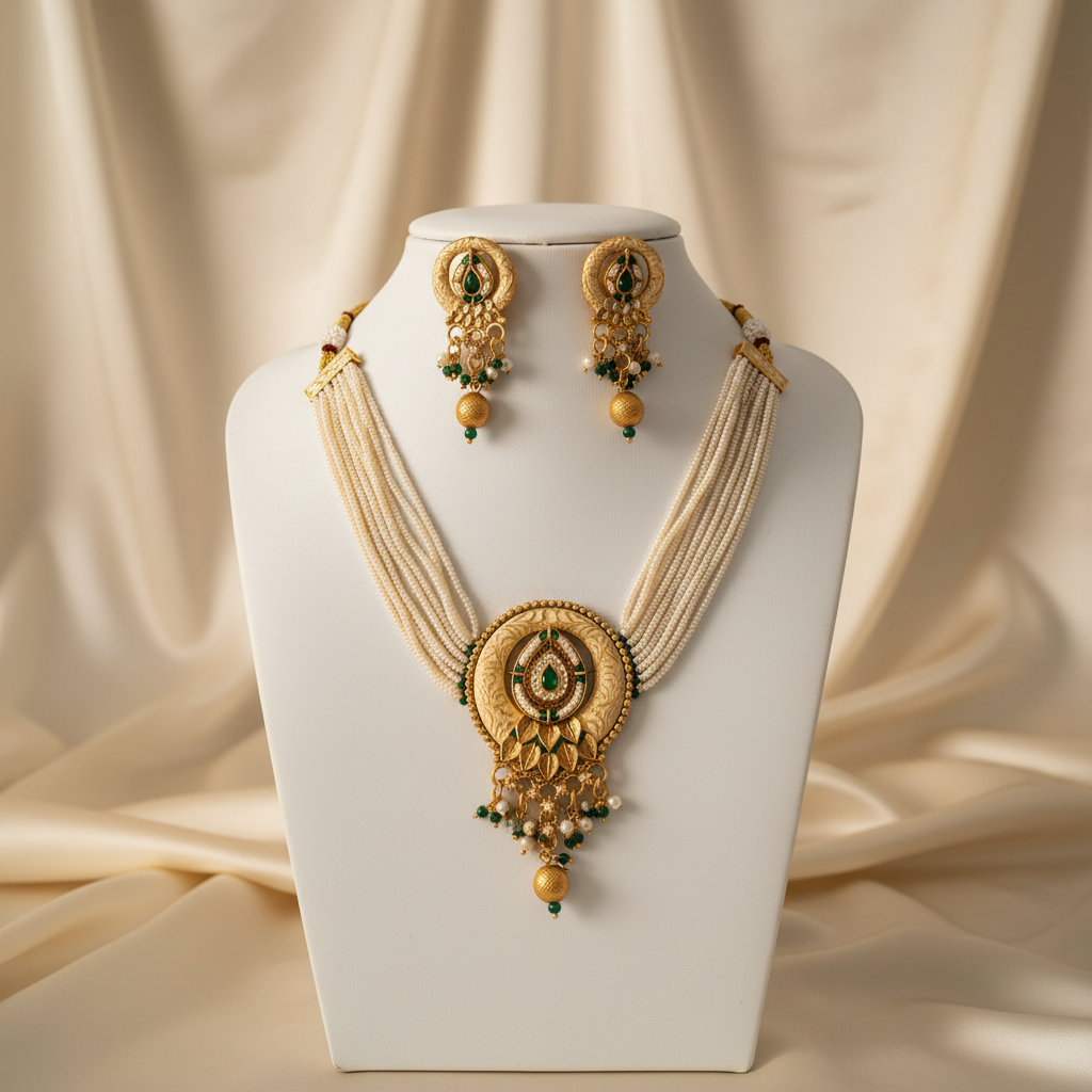 Rajwada Pearl & Kundan Choker Set