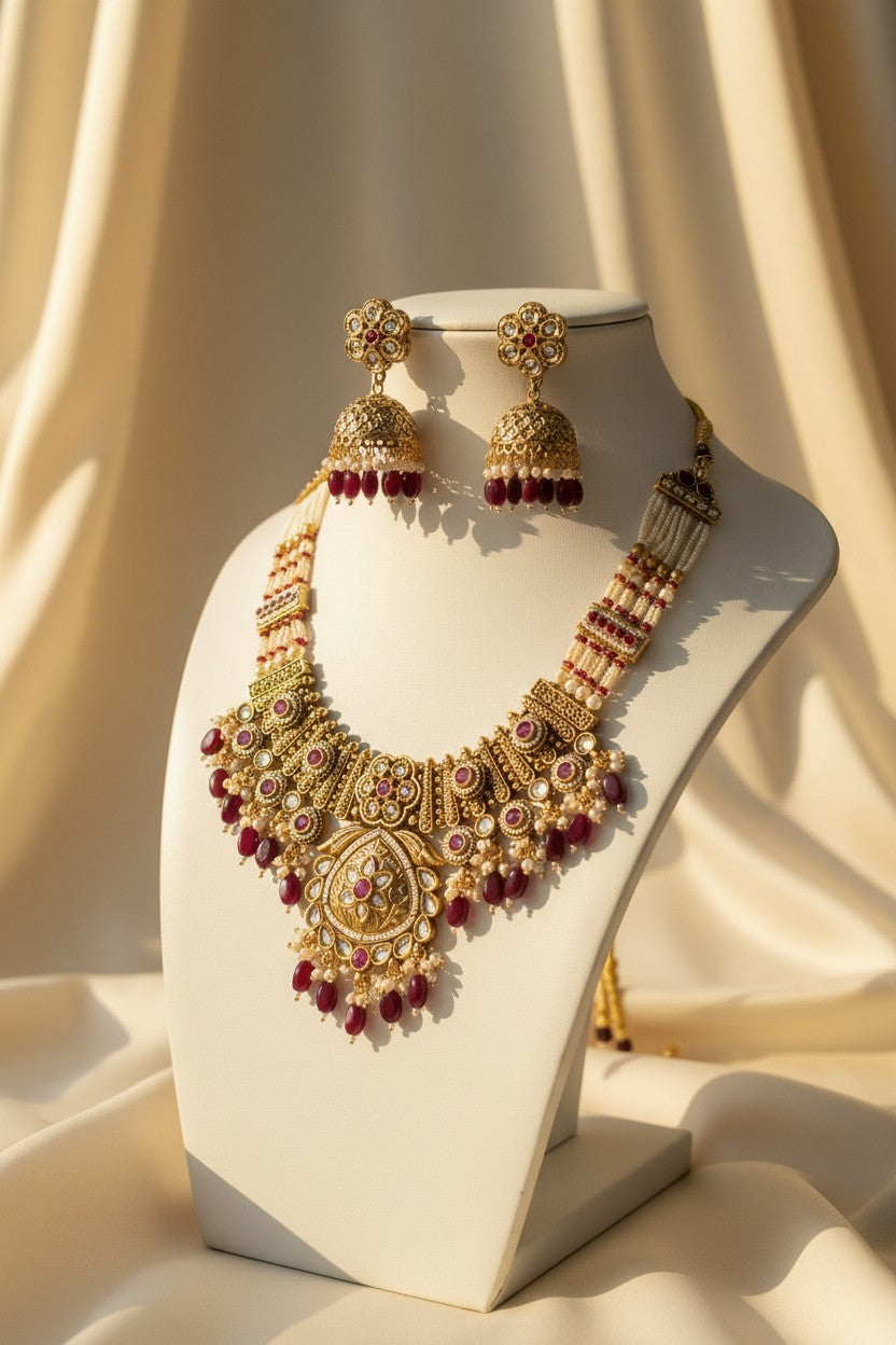 Antique Gold Kundan Choker Set