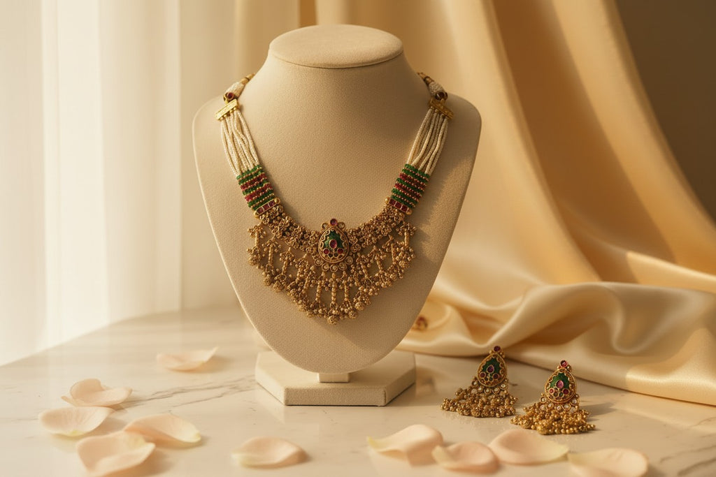Antique Gold Multi-Strand Choker Set