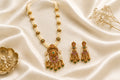 Royal Pearl Beaded Gold Necklace Set