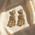 Champagne Gold Crystal Pearl Earrings