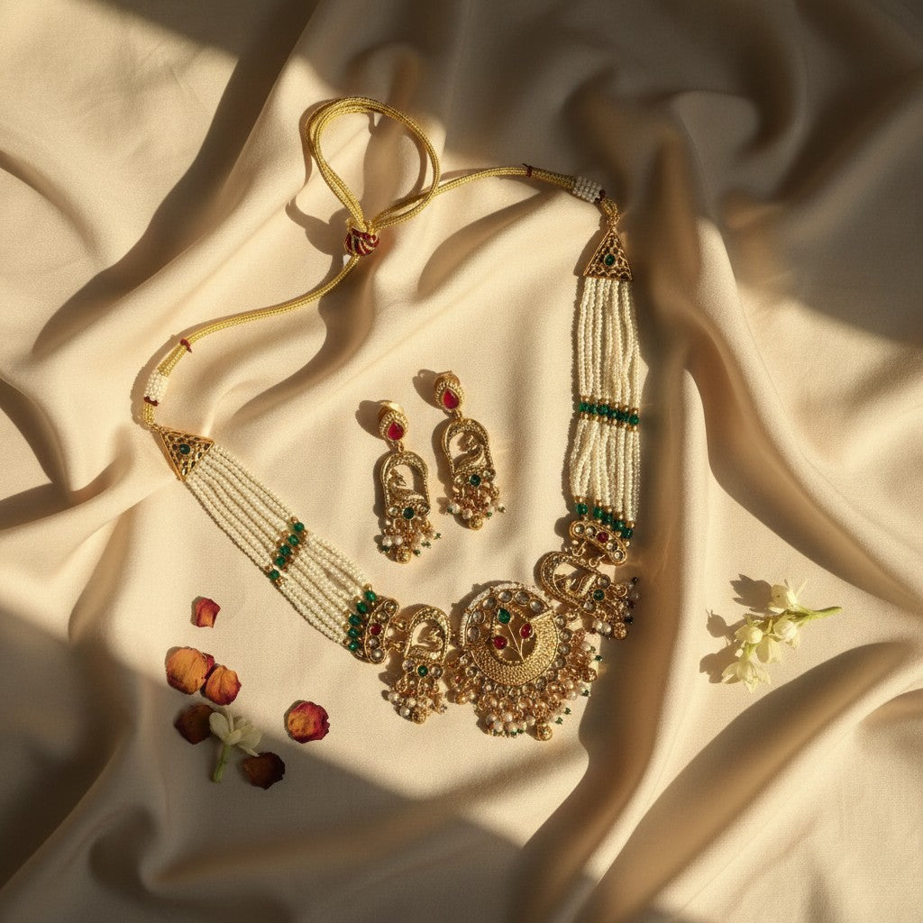 Peacock Chandbali Necklace Set