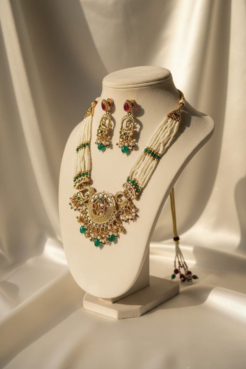 Peacock Chandbali Necklace Set