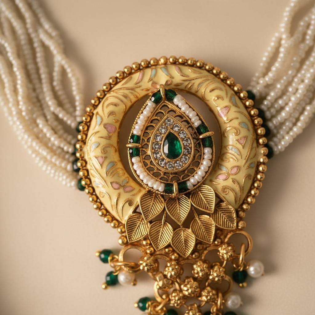 Rajwada Pearl & Kundan Choker Set